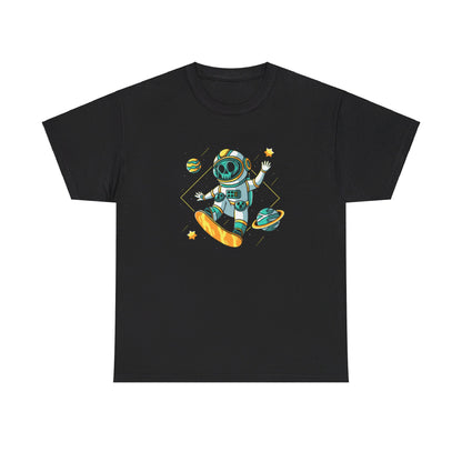 OMNI™ Skeleton Astronaut Space Surfer Unisex Heavy Cotton T-Shirt