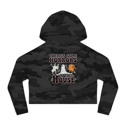 OMNI™ There's Some Horrors In This House Halloween Women’s Cropped Hooded Sweatshirt