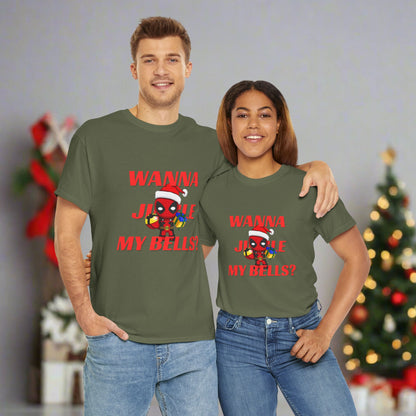 OMNI™ Deadpool Santa (Wanna Jingle My Bells?) Unisex Heavy Cotton T-Shirt