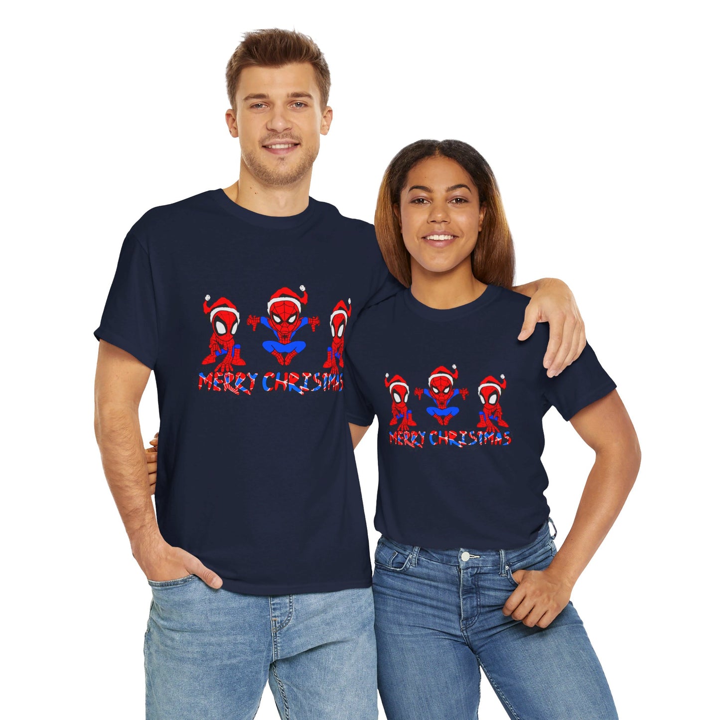 OMNI™ Spider-man Christmas Themed Unisex Heavy Cotton T-Shirt