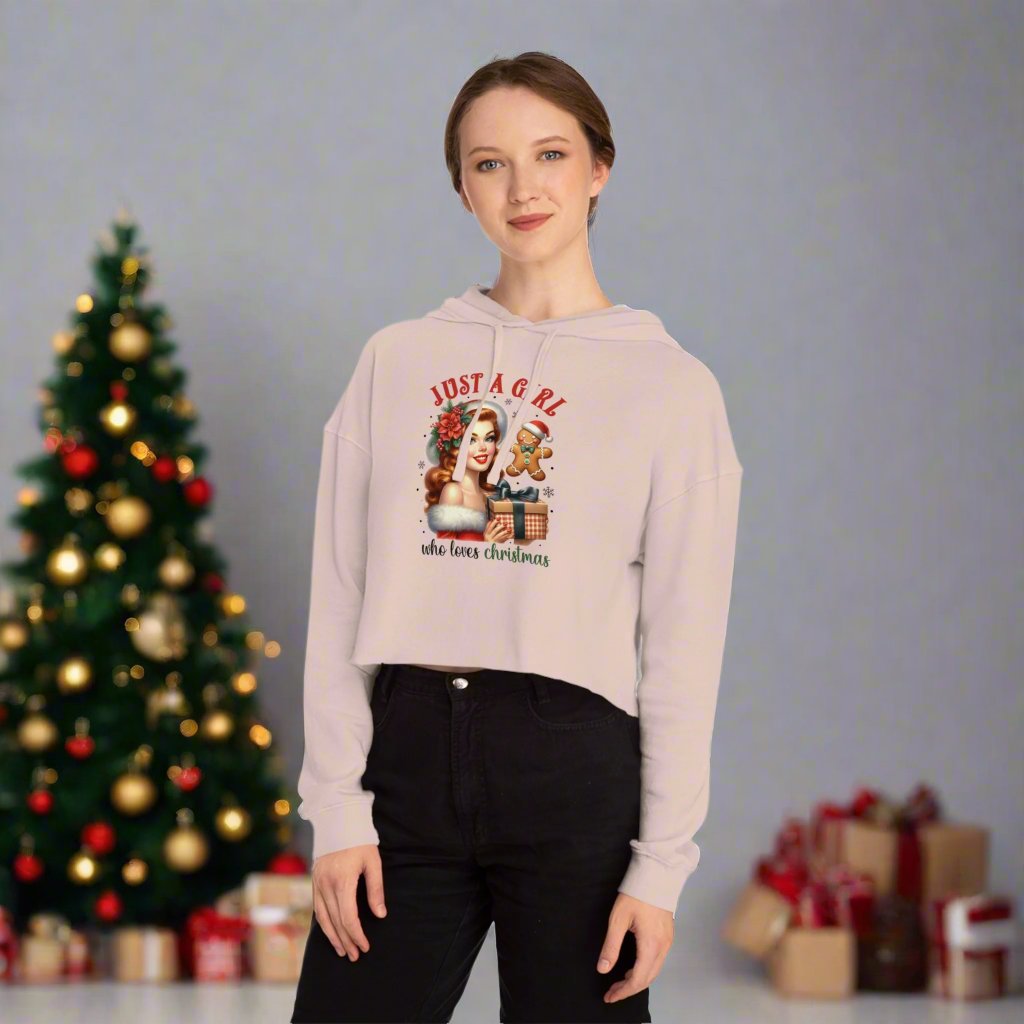 OMNI™ Just A Girl Who Loves Christmas Women’s Cropped HoodIe