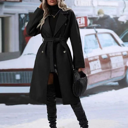 OMNI™ Women's Solid Color Lapel Trench Coat