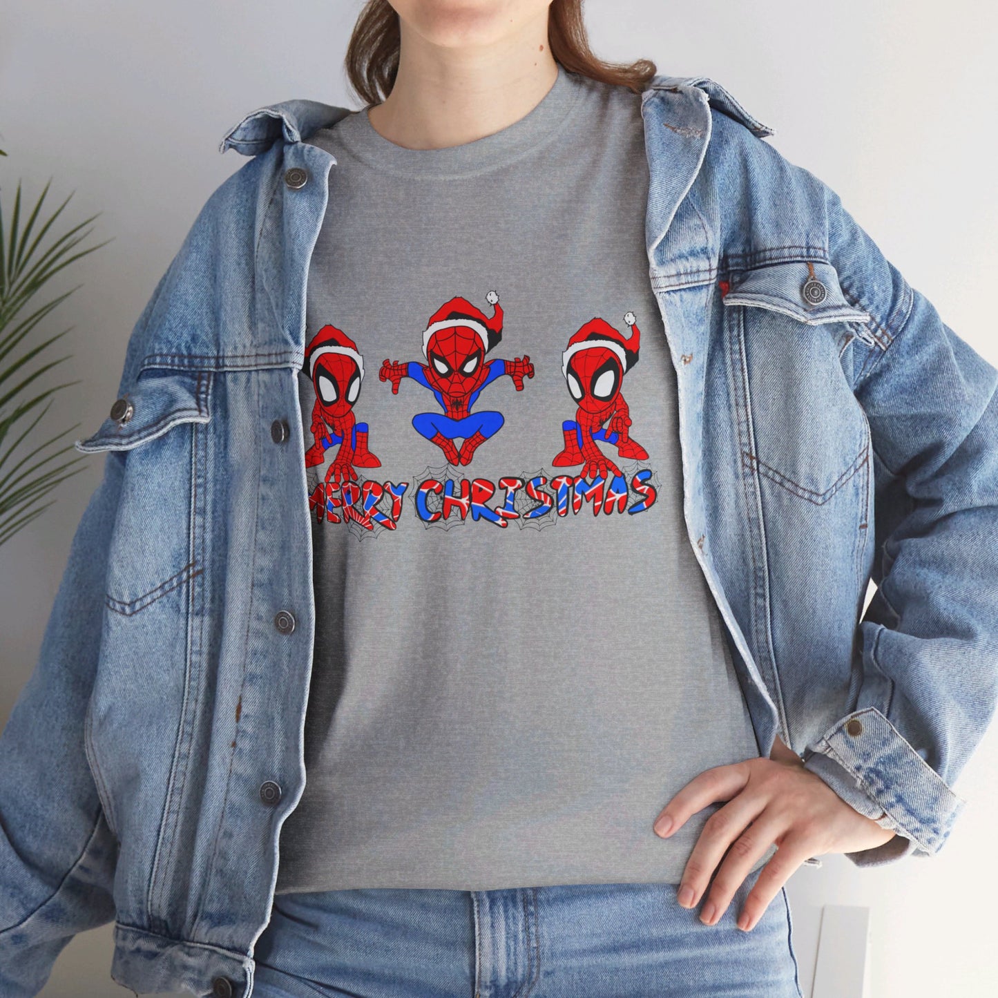 OMNI™ Spider-man Christmas Themed Unisex Heavy Cotton T-Shirt