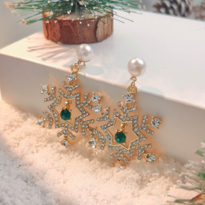 OMNI™ 18K Gold Plaited Christmas Snowflake Earrings