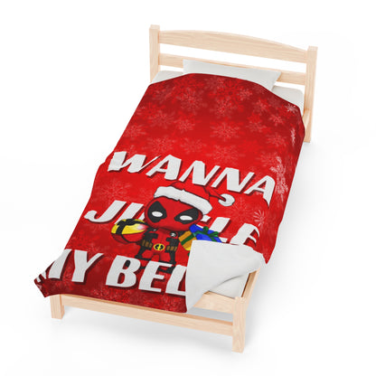 OMNI™ Deadpool Santa (Wanna Jingle My Bells?) Christmas Themed Velveteen Plush Blanket