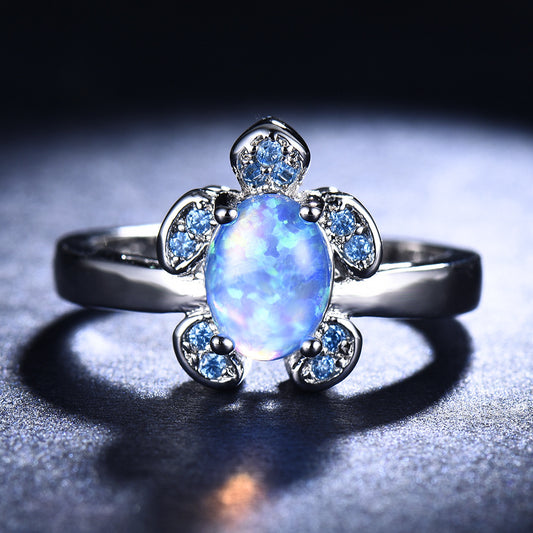 OMNI™ Water Blue Diamond Tortoise Ring