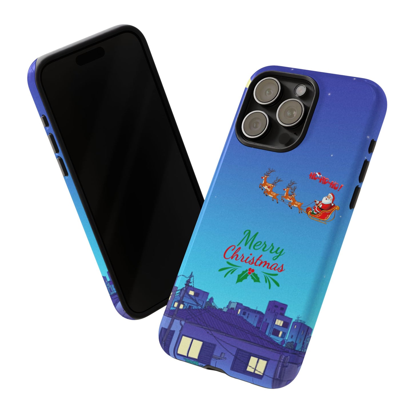 OMNI™ Santa and His Reindeer (Merry Christmas) Starry Night Double Layered Phone Cases