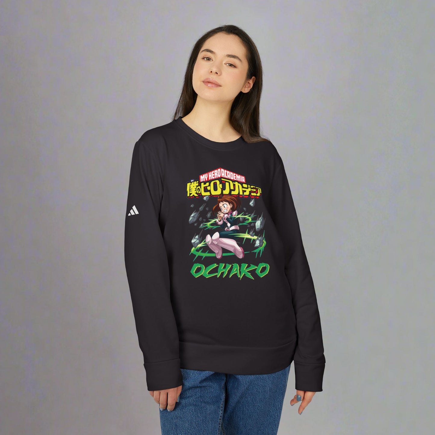 OMNI™ My Hero Academia Ochako Uraraka Adidas Unisex Fleece Crewneck Sweatshirt