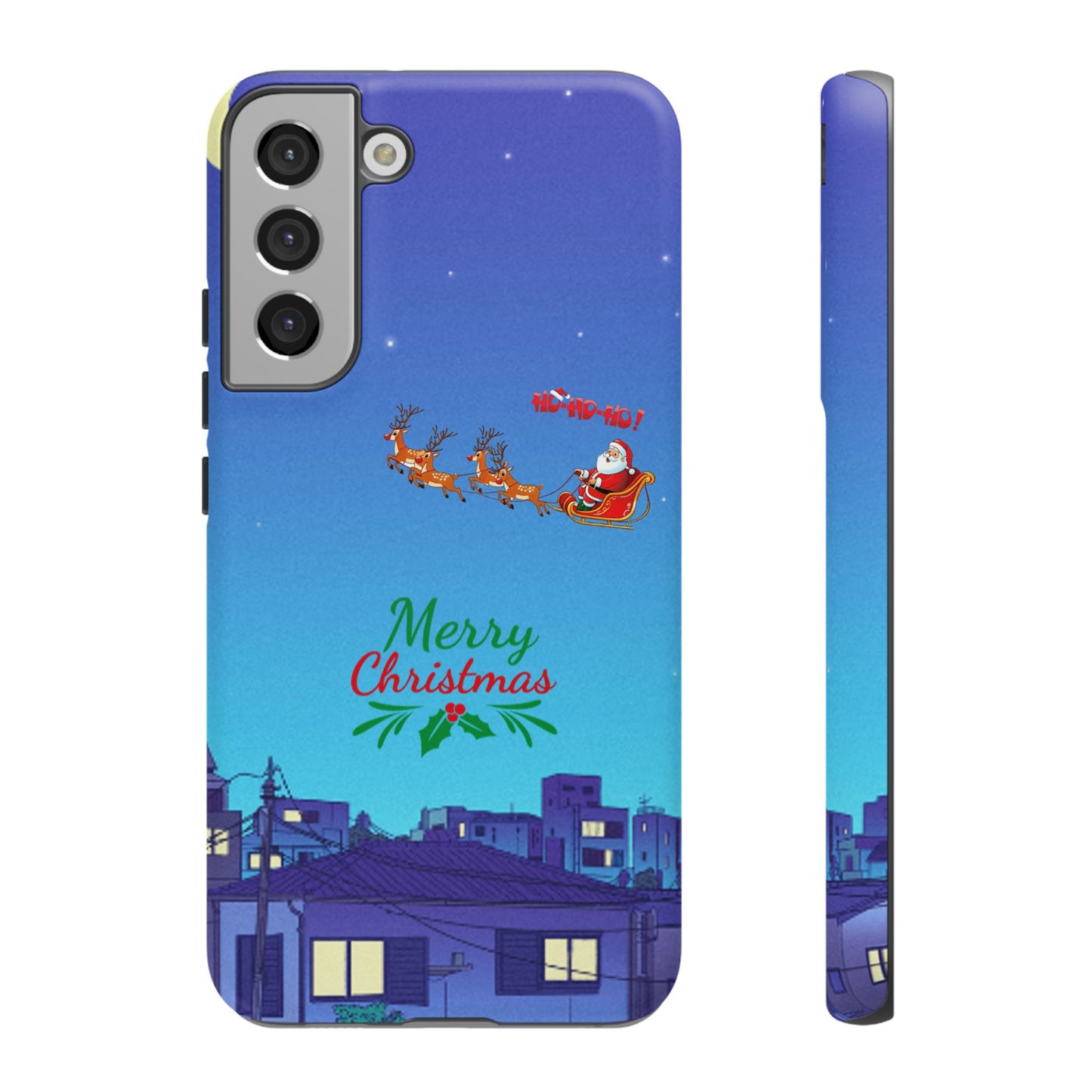 OMNI™ Santa and His Reindeer (Merry Christmas) Starry Night Double Layered Phone Cases