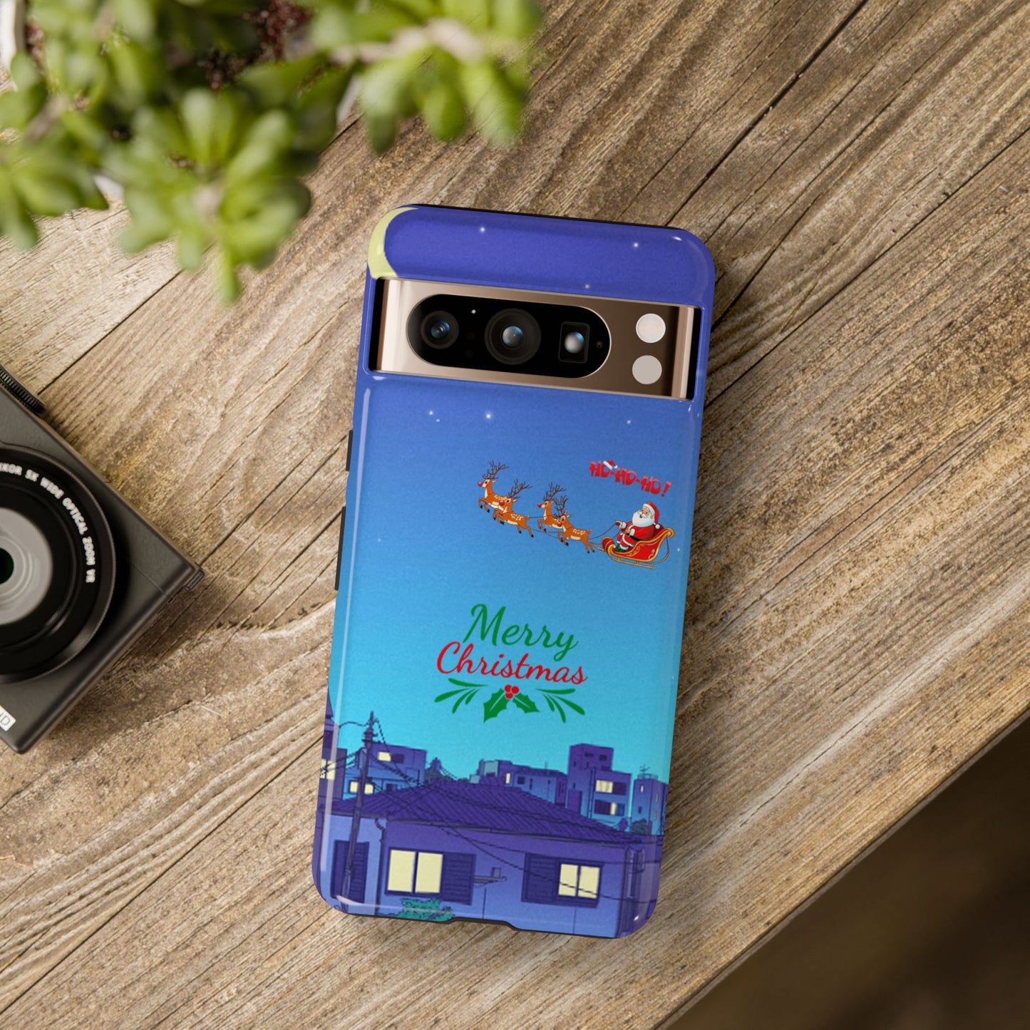 OMNI™ Santa and His Reindeer (Merry Christmas) Starry Night Double Layered Phone Cases