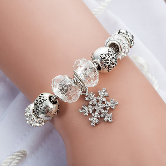 OMNI™ Pure White Crystal Beaded Snowflake Bracelet