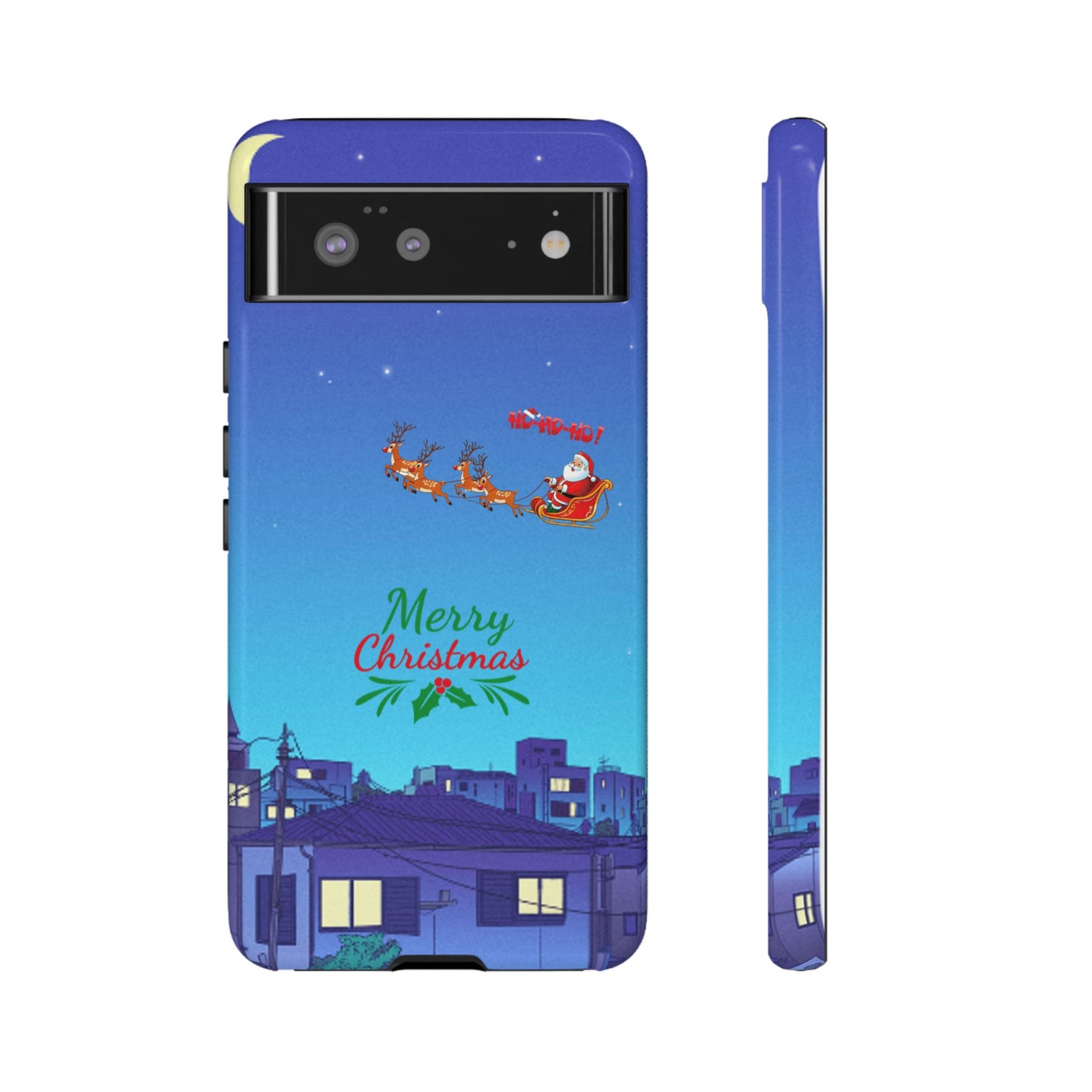 OMNI™ Santa and His Reindeer (Merry Christmas) Starry Night Double Layered Phone Cases