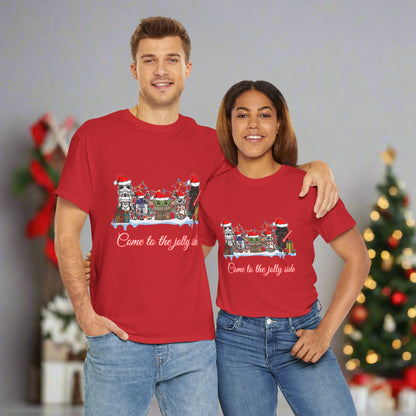 Star Wars Cartoon (Come To The Jolly Side) Christmas Themed Unisex Heavy Cotton T-Shirt