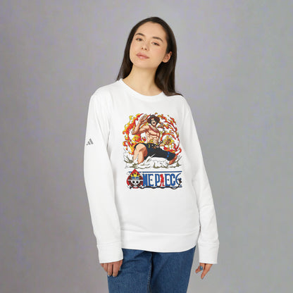 OMNI™ One Piece Mera Mera No Mi Ace Adidas Unisex Fleece Crewneck Sweatshirt