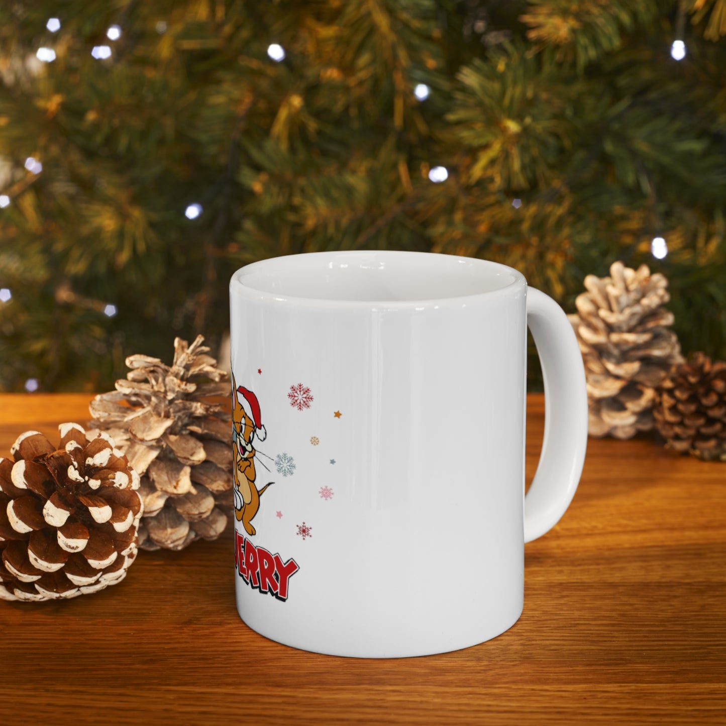 OMNI™ Tom and Jerry Christmas Themed Ceramic Mug (11oz)