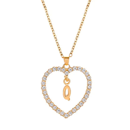 OMNI™ Rhinestone Heart Pendant Initials Necklace