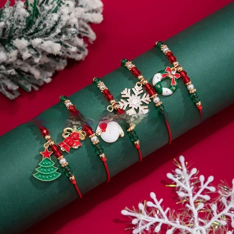 OMNI™ 5 Piece Christmas Themed Beaded Bracelet Set