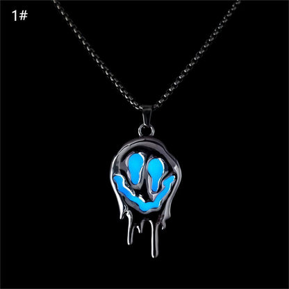 OMNI™ Zinc Alloy Halloween Glowing Ghost Grimace Necklace