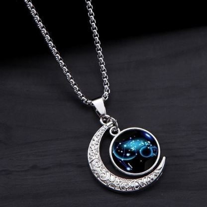 OMNI™ Titanium Steel 12 Constellation Crescent Moon Luminous Necklace