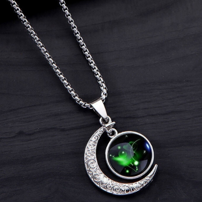 OMNI™ Titanium Steel 12 Constellation Crescent Moon Luminous Necklace