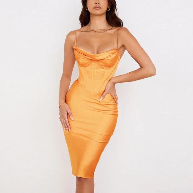 OMNI™ Satin Sleeveless Summer Dress