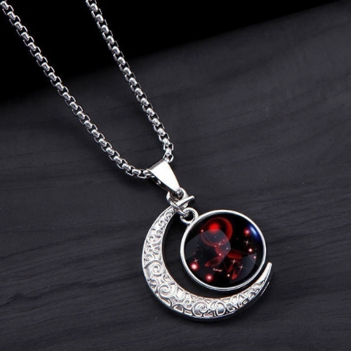 OMNI™ Titanium Steel 12 Constellation Crescent Moon Luminous Necklace