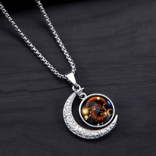 OMNI™ Titanium Steel 12 Constellation Crescent Moon Luminous Necklace