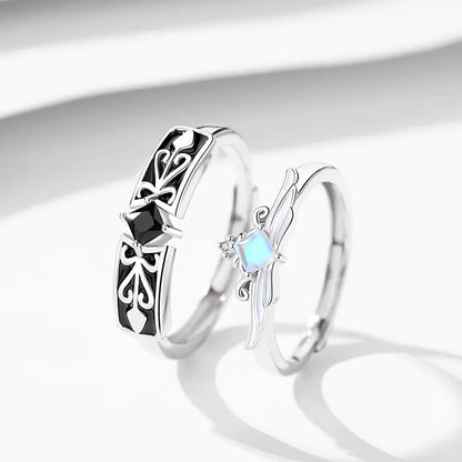 OMNI™ 925 Sterling Silver Knight Guardian and Princess Crown Couple Rings