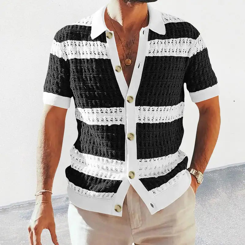 OMNI™ Men's Striped Knitted Cardigan