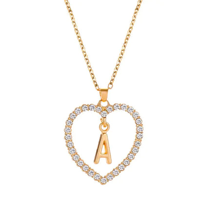 OMNI™ Rhinestone Heart Pendant Initials Necklace