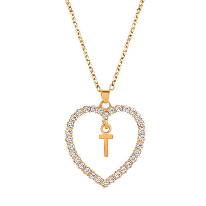 OMNI™ Rhinestone Heart Pendant Initials Necklace