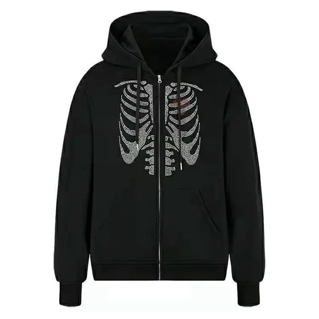 OMNI™ Gothic Butterfly Skeleton Full Zip Hoodie