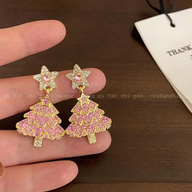 OMNI™ Pink Christmas Tree Earrings