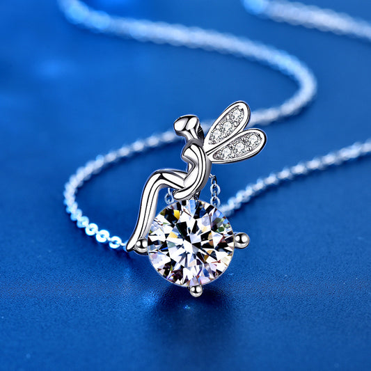 OMNI™ 925 Sterling Silver Moissanite Diamond Fairy Necklace