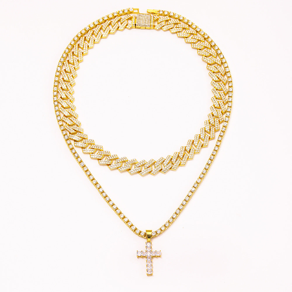 OMNI™ Zircon Cross Pendant Diamond Necklace