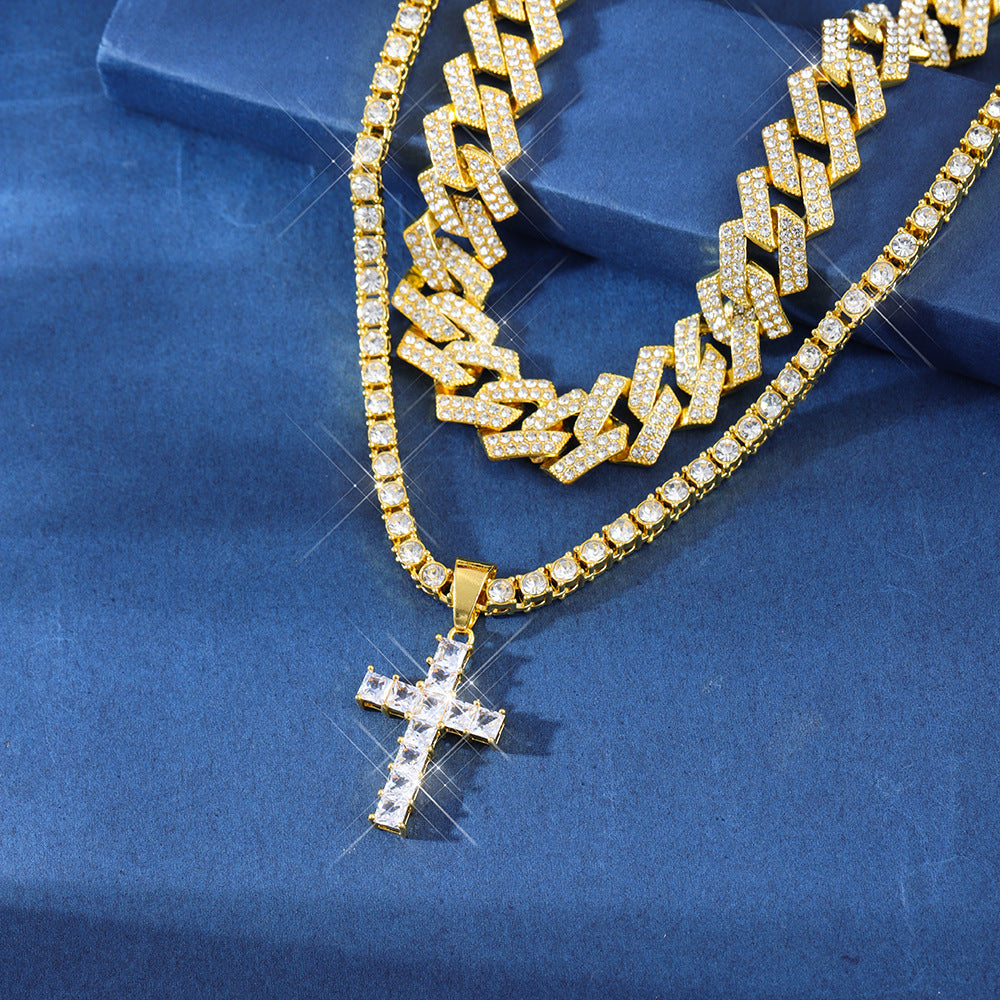 OMNI™ Zircon Cross Pendant Diamond Necklace