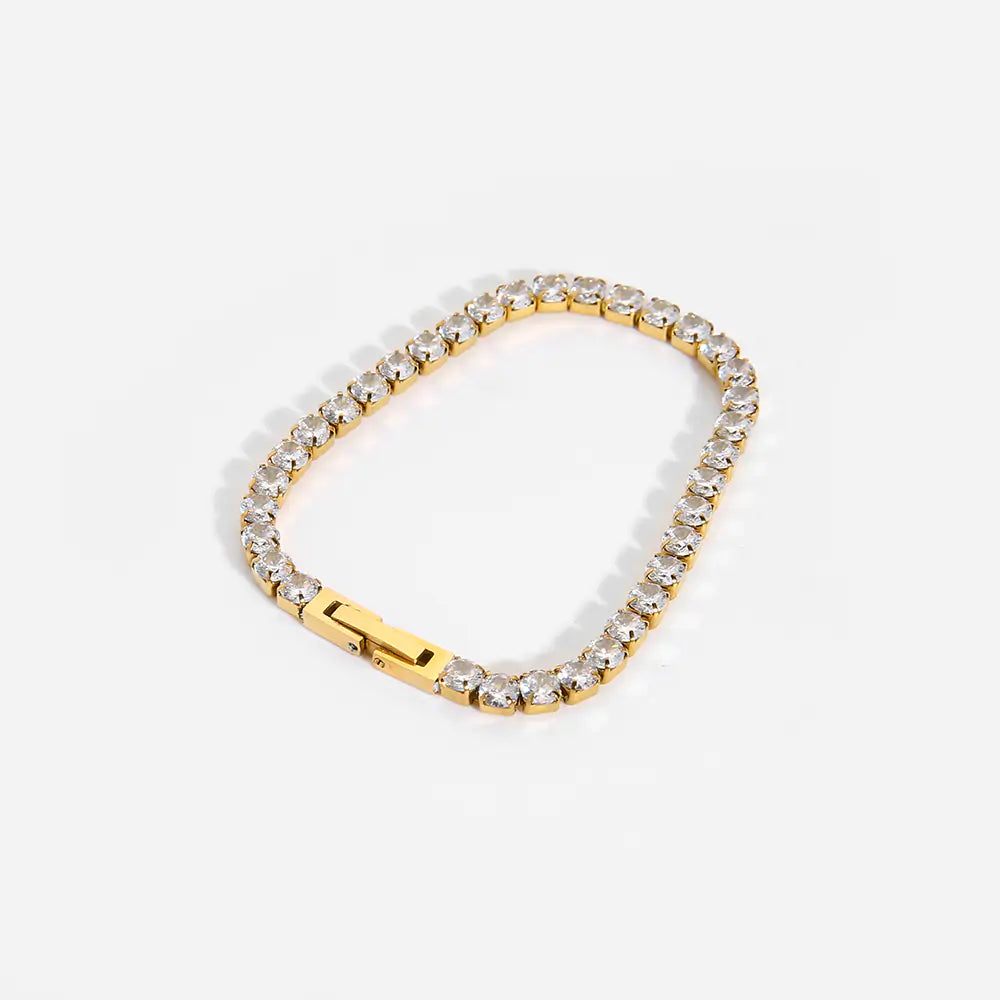 OMNI™ 18K Gold Plated Stainless Steel Zircon Bracelet