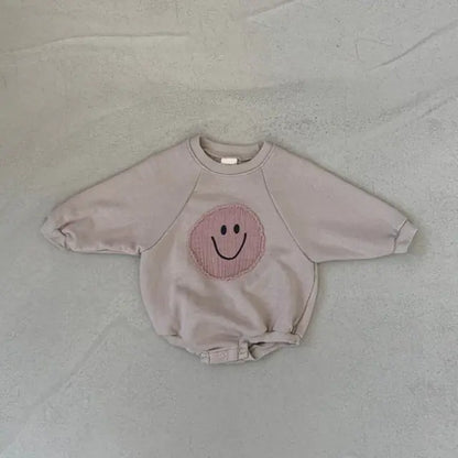 OMNI™ Smiley Face Sweatshirt Baby Romper