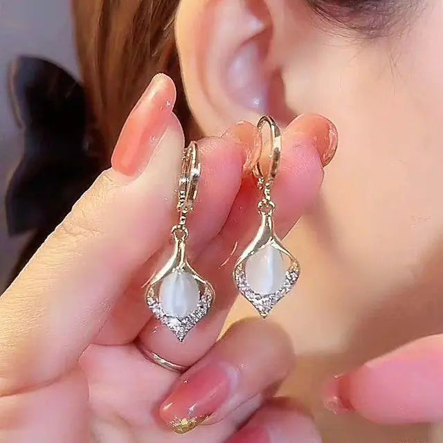 OMNI™ Opal Flower Tassel Earrings Set