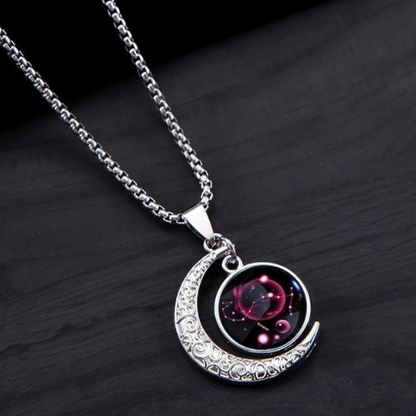 OMNI™ Titanium Steel 12 Constellation Crescent Moon Luminous Necklace