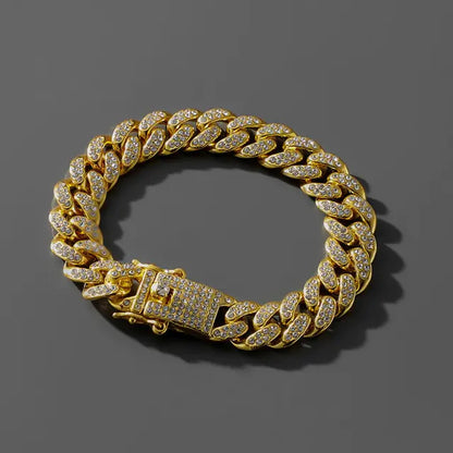 OMNI™ Rhinestone Paved Cuban Link Chain Bracelet