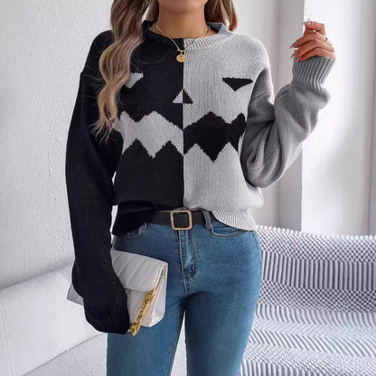 OMNI™ Halloween Jack O'Lantern Grin Long Sleeve Knitted Sweater