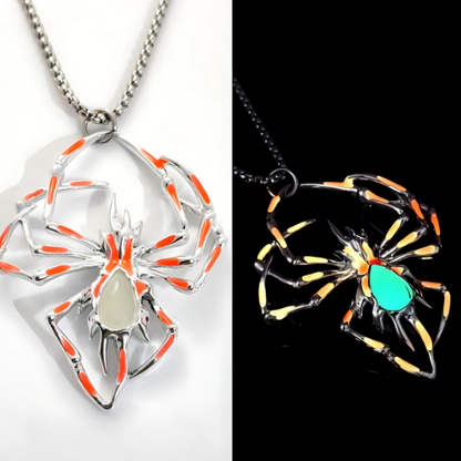OMNI™ Zinc Alloy Halloween Luminous Spider Necklace