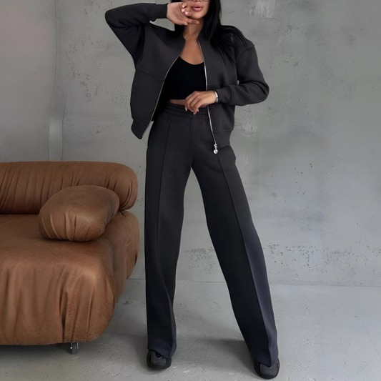 OMNI™ 2 Piece Women's Wide Leg Pants and Zipper Jacket Set