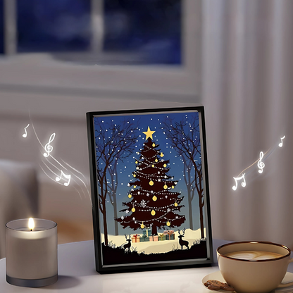 OMNI™ USB Rechargeable Snowy Night Christmas Tree Night Light and Bluetooth Speaker Portrait