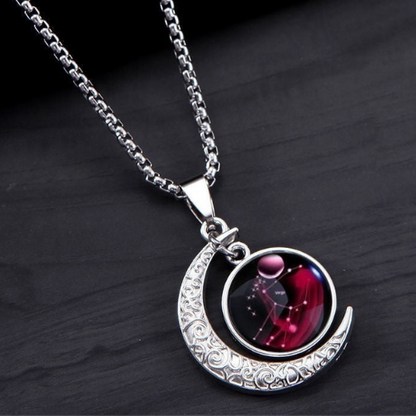 OMNI™ Titanium Steel 12 Constellation Crescent Moon Luminous Necklace