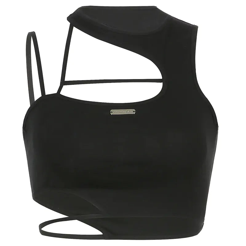 OMNI™ Sleeveless Crop Top Open-Back Blouse