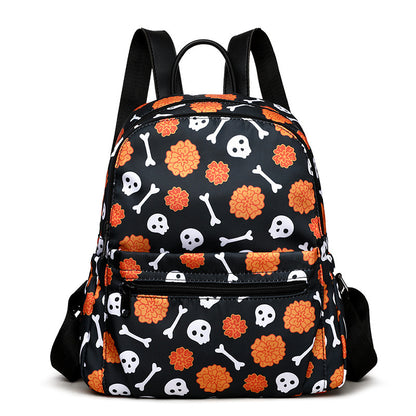 OMNI™ Waterproof Large Capacity Halloween Skull and Pumpkin Print Backpack