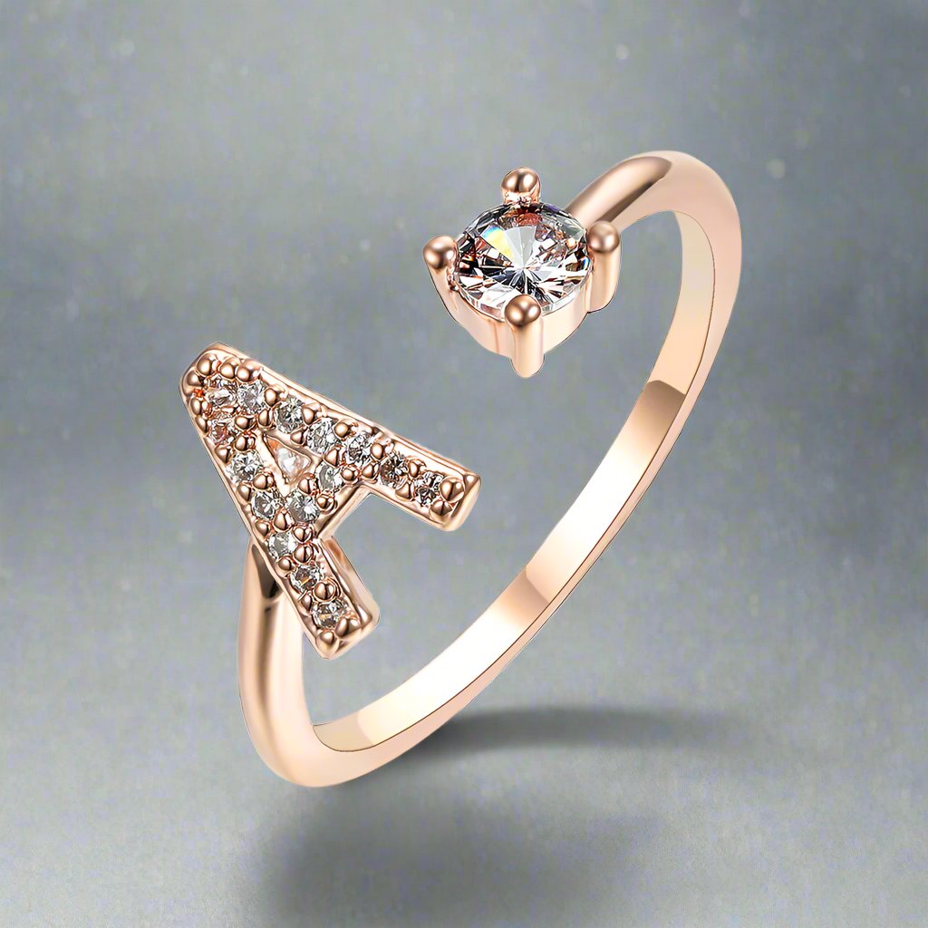 OMNI™ Adjustable 26 Initial Letter Zircon Ring