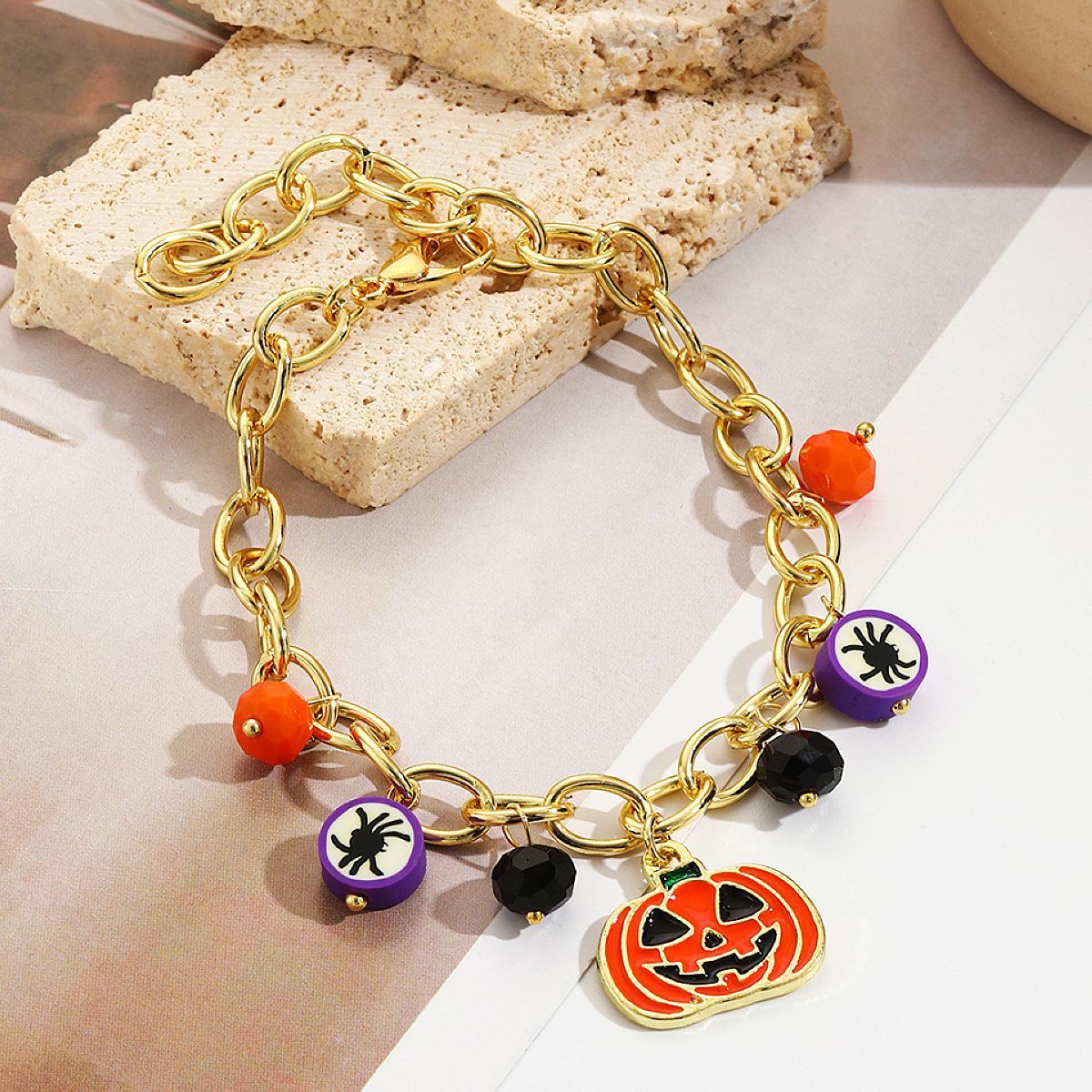 OMNI™ Pumpkin Skull Charm Halloween Bracelet